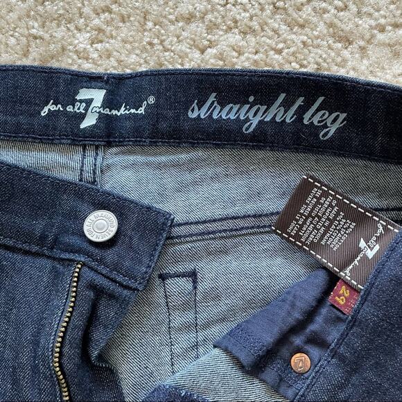 7 Dark Wash Straight Leg Jeans 29 - Picture 6 of 13